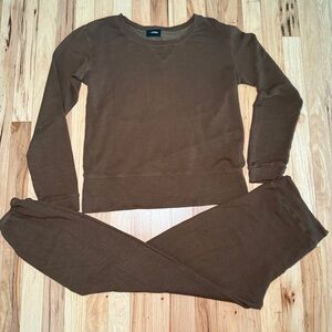 Monrow Crewneck (M) & Jogger (L) Loungewear Set